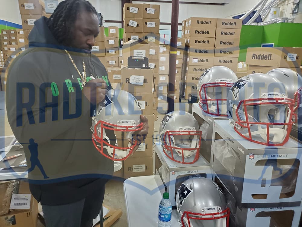 LeGarrette Blount Signed New England Patriots Speed Authentic NFL Helmet LeGarrette Blount Helmet legarrette-blount-england-patriots-speed-nfl, New England Patriots, view 2, supplier stock photo