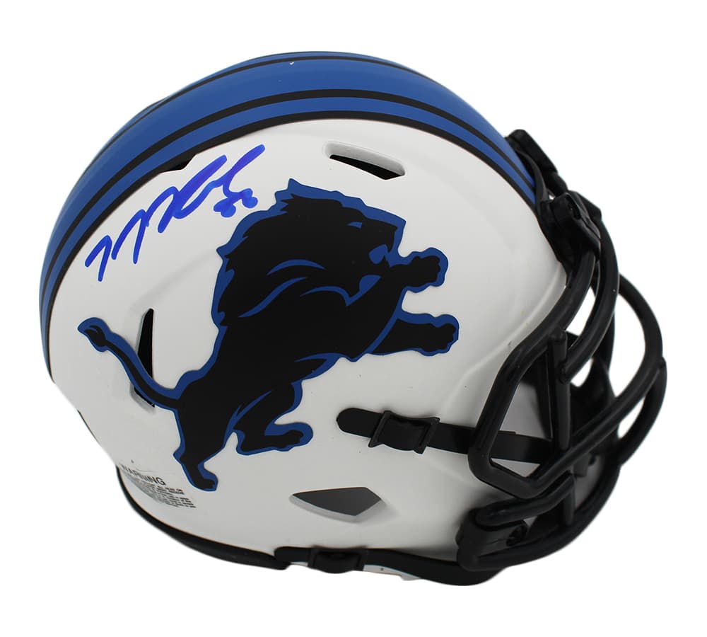 TJ Hockenson Signed Detroit Lions Speed Lunar NFL Mini Helmet TJ Hockenson Helmet tj-hockenson-detroit-lions-speed-lunar, supplier stock photo