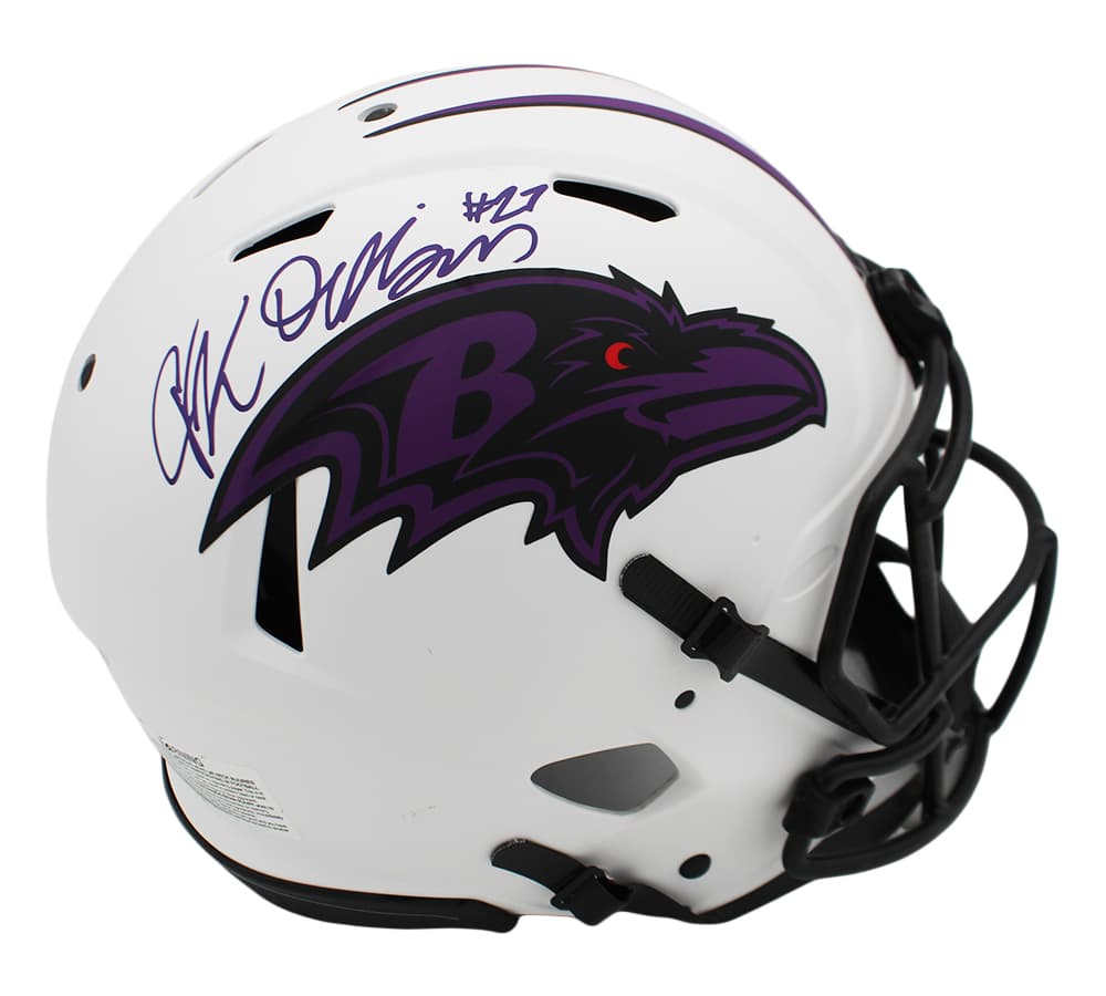 JK Dobbins Signed Baltimore Ravens Speed Authentic Lunar NFL Helmet JK Dobbins Helmet jk-dobbins-baltimore-ravens-speed-lunar, supplier stock photo