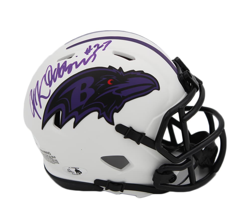 JK Dobbins Signed Baltimore Ravens Speed Lunar NFL Mini Helmet JK Dobbins Helmet jk-dobbins-baltimore-ravens-speed-lunar, supplier stock photo