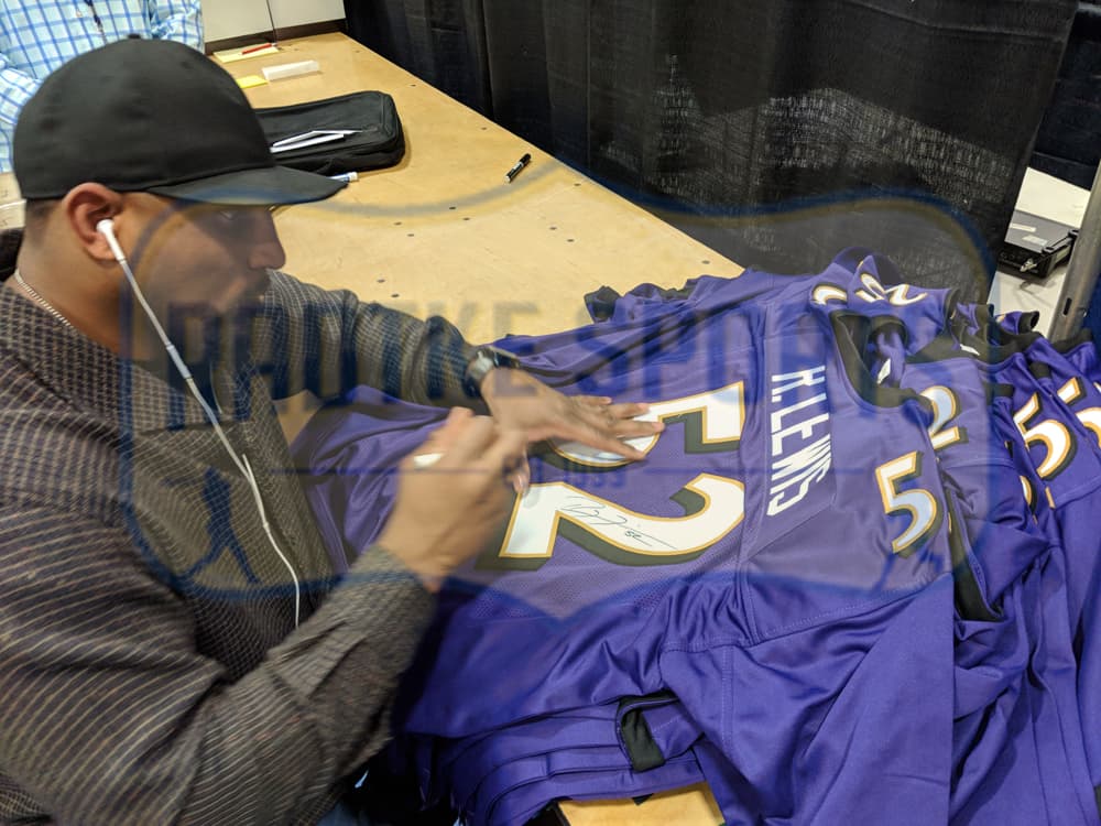 Ray Lewis Signed Baltimore Custom Purple Jersey with “HOF 18” Inscription Ray Lewis Jersey ray-lewis-baltimore-purple-hof-18, view 3, supplier stock photo