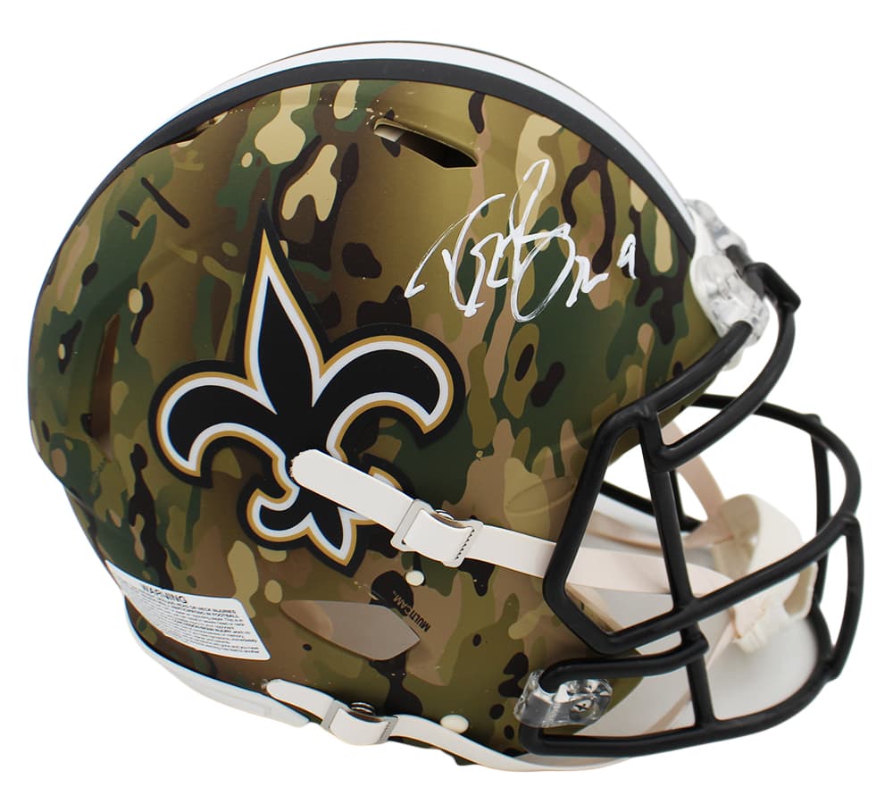 Drew Brees Signed New Orleans Saints Speed Authentic Camo NFL Helmet Drew Brees Helmet drew-brees-orleans-saints-speed-camo, supplier stock photo