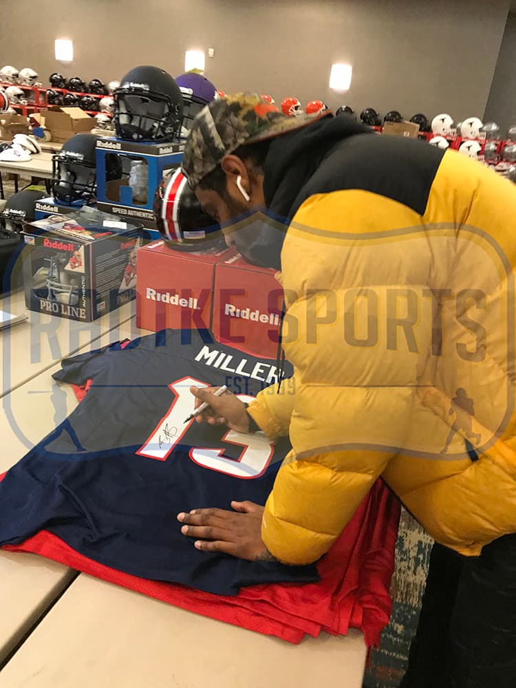 Braxton Miller Signed Houston Custom Blue Jersey Braxton Miller Jersey braxton-miller-houston-blue, view 3, supplier stock photo