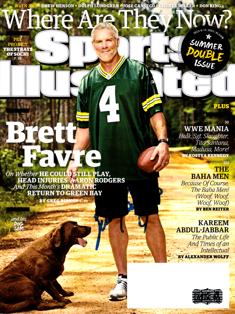 Brett Favre Signed Green Bay Packers Sports Illustrated “Where Are They Now?” Issue … Brett Favre Canvas brett-favre-green-bay-packers-illustrated, Green Bay Packers, supplier stock photo