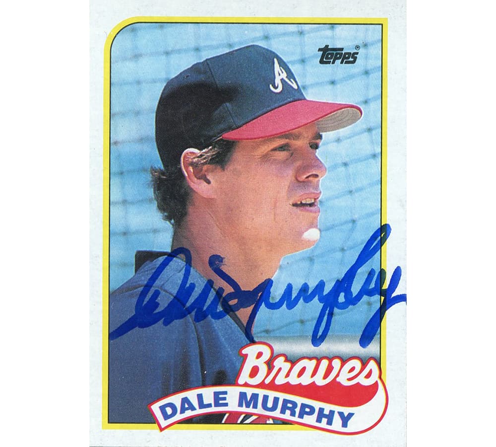 Dale Murphy Signed Atlanta Braves Topps #210 Card- Side Close Up Dale Murphy Card dale-murphy-atlanta-braves-topps-210, Atlanta Braves, supplier stock photo