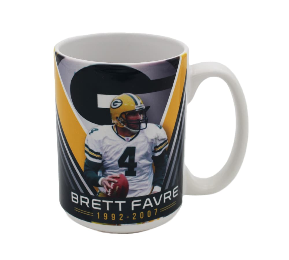 Brett Favre Green Bay Packers Career Highlights Glass Green Coffee Mug Brett Favre Other brett-favre-green-bay-packers-career, Green Bay Packers, supplier stock photo