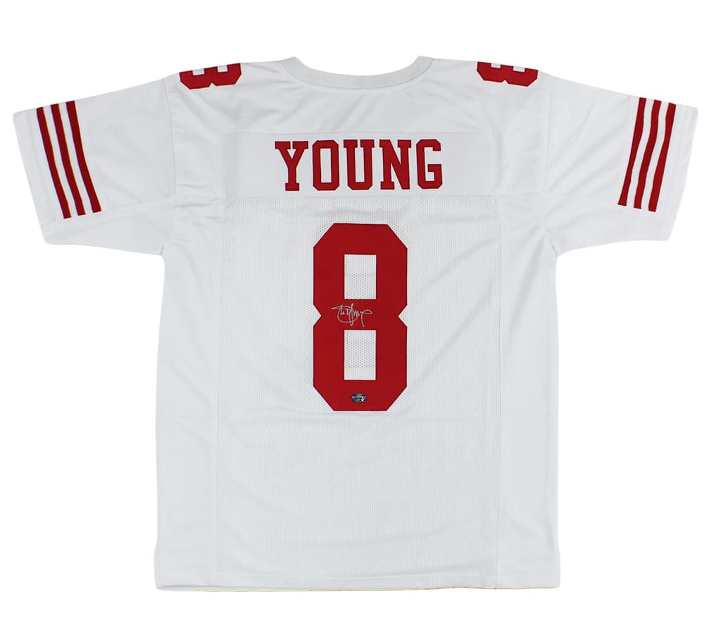 Steve Young Signed San Francisco Custom White Jersey Steve Young Jersey steve-young-san-francisco-white, supplier stock photo