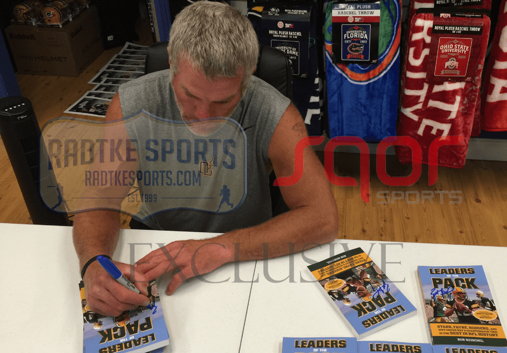 Brett Favre Signed Green Bay Packers Leaders of the Pack Paperback Book Brett Favre Other brett-favre-green-bay-packers-leaders, Green Bay Packers, view 3, supplier stock photo