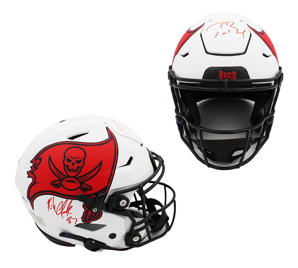Tom Brady and Rob Gronkowski Signed Tampa Bay Buccaneers Speed Flex Authentic Lunar NFL Helmet Tom Brady Helmet tom-brady-rob-gronkowski-tampa-bay, supplier stock photo