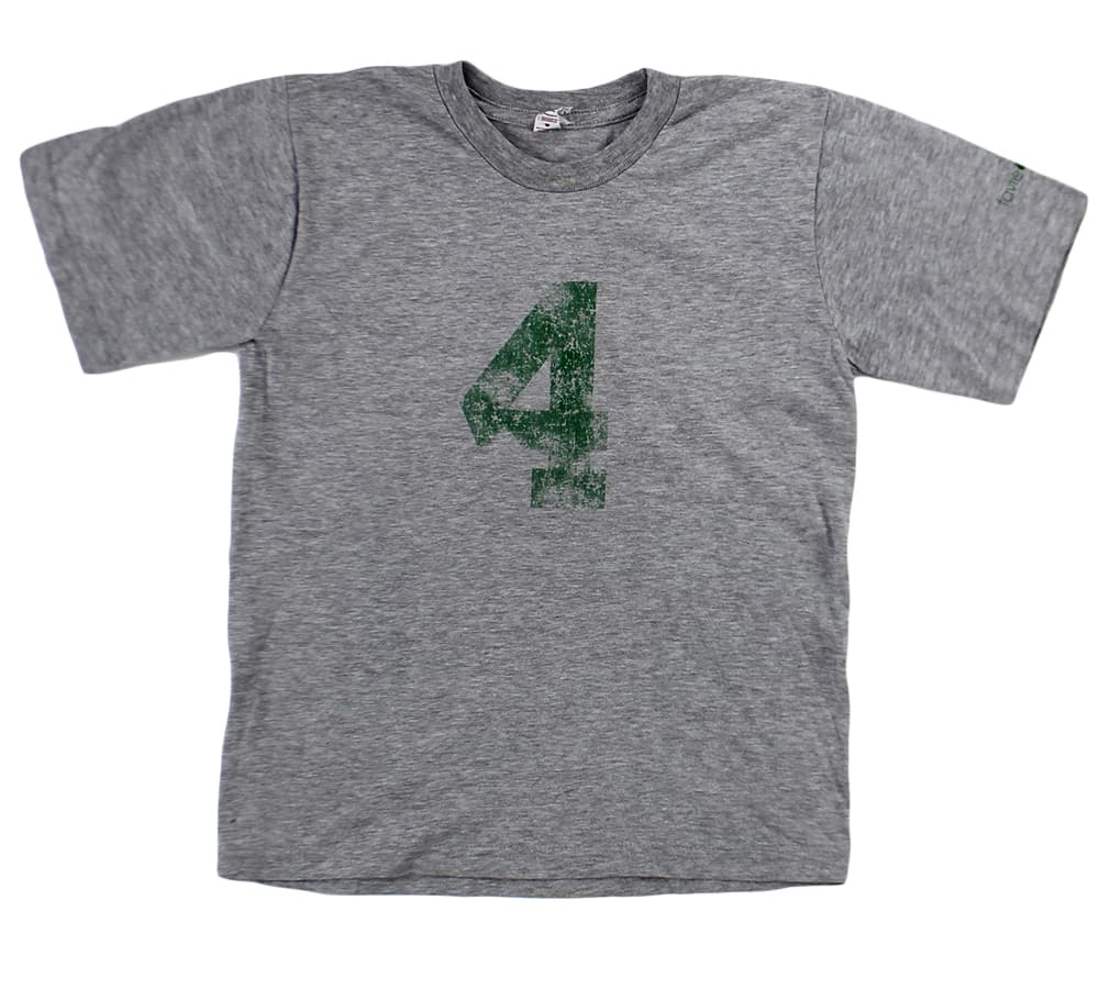 Official Favre4Hope Youth Grey with Green #4 T-shirt – XS Other favre4hope-youth-grey-green-4-shirt, view 2, supplier stock photo