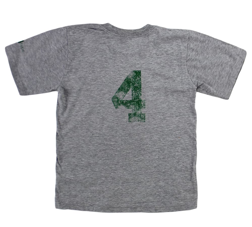 Official Favre4Hope Youth Grey with Green #4 T-shirt – XS Other favre4hope-youth-grey-green-4-shirt, view 3, supplier stock photo