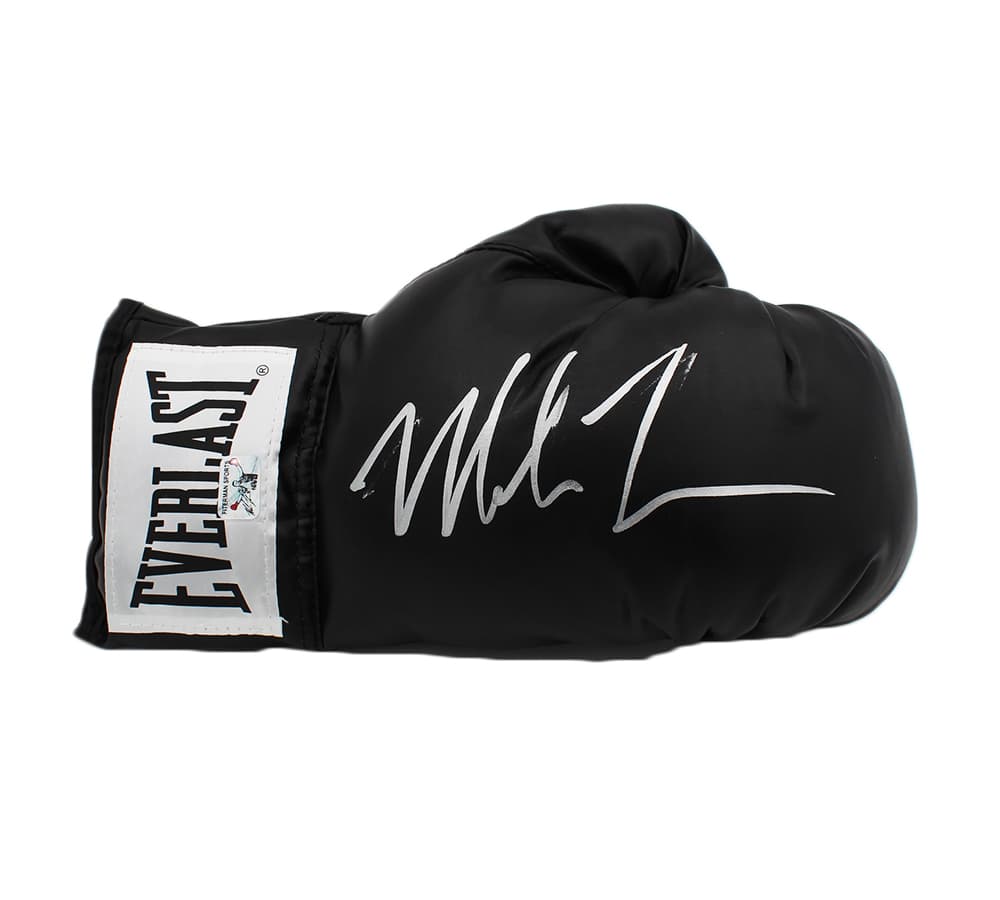 Mike Tyson Signed Everlast Black Boxing Glove – Silver Ink Mike Tyson Glove mike-tyson-everlast-black-boxing-silver, supplier stock photo