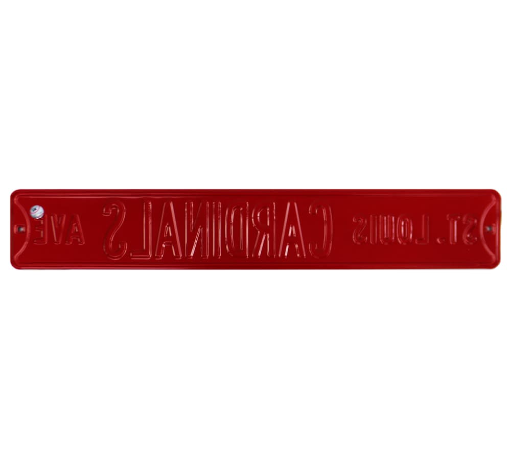 St Louis Cardinals “St Louis Cardinals Avenue” Officially Licensed Authentic Steel 36×6 Red & White MLB Street Sign Card 36x6-st-louis-cardinals-avenue-officially, view 3, supplier stock photo