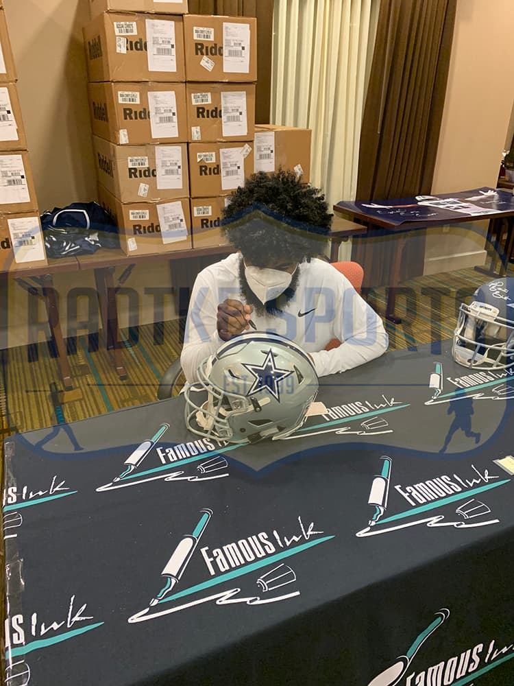 Ezekiel Elliott Signed Dallas Cowboys Speed Authentic NFL Helmet Helmet ezekiel-elliott-dallas-cowboys-speed-nfl, Dallas Cowboys, view 2, supplier stock photo