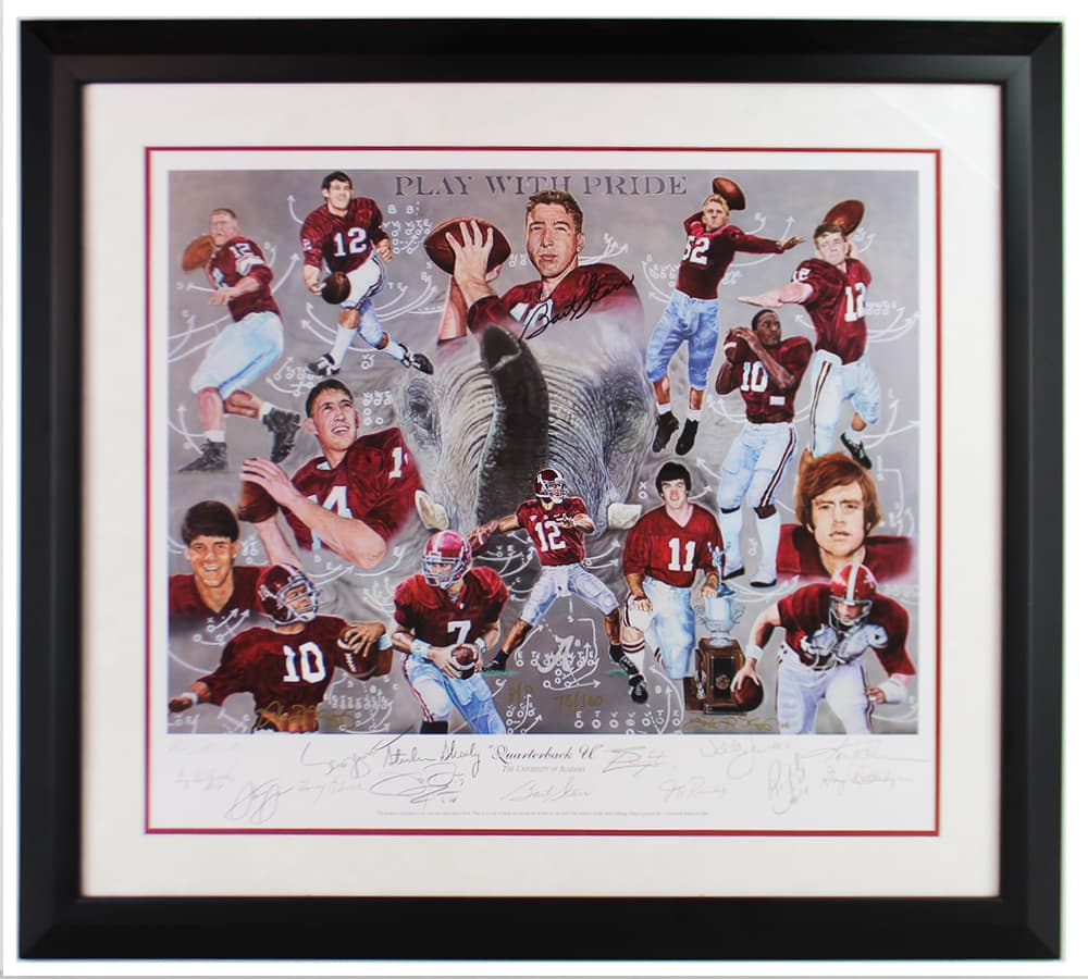 Multi-Signed Signed Alabama Crimson Tide Framed Quarterback U Print LE of 160 Photo multi-alabama-crimson-tide-framed-quarterback, Alabama Crimson Tide, supplier stock photo