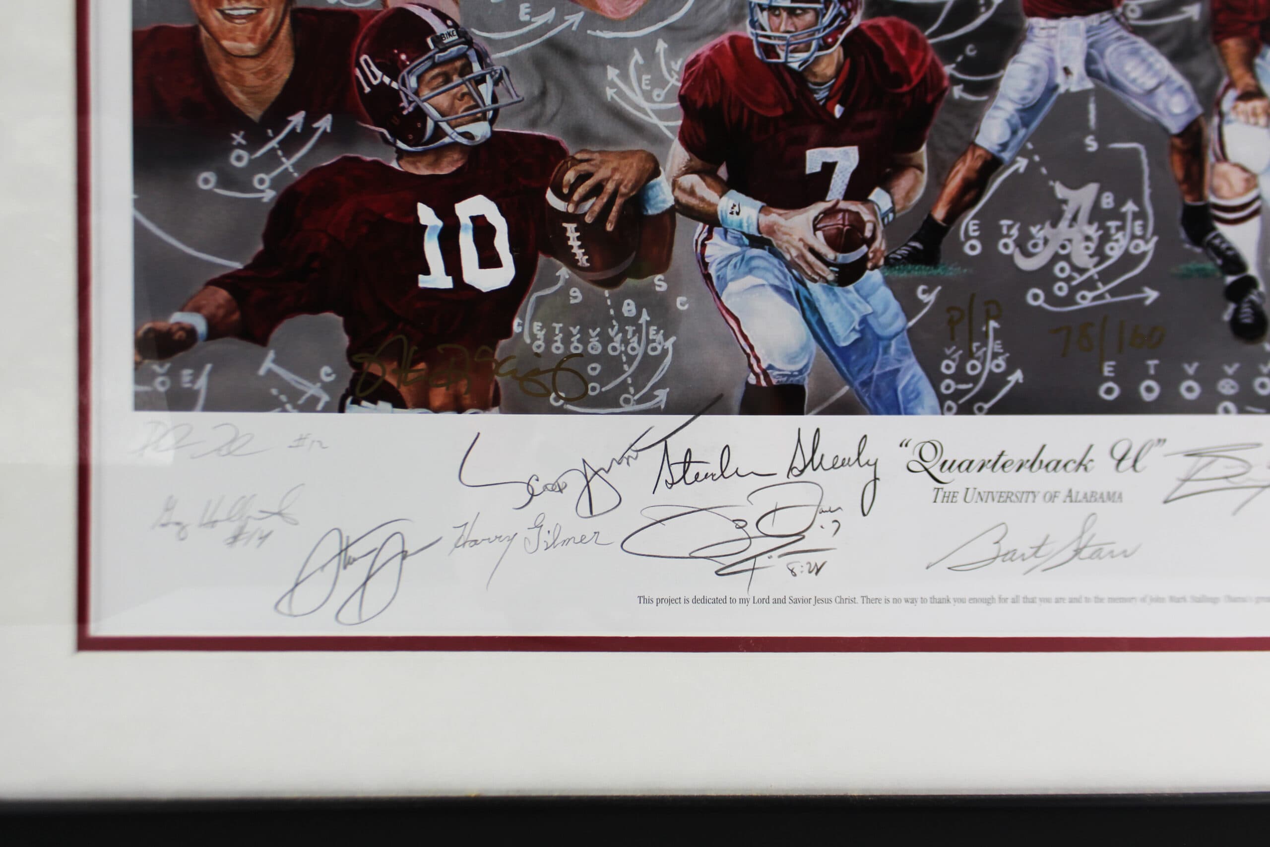 Multi-Signed Signed Alabama Crimson Tide Framed Quarterback U Print LE of 160 Photo multi-alabama-crimson-tide-framed-quarterback, Alabama Crimson Tide, view 3, supplier stock photo