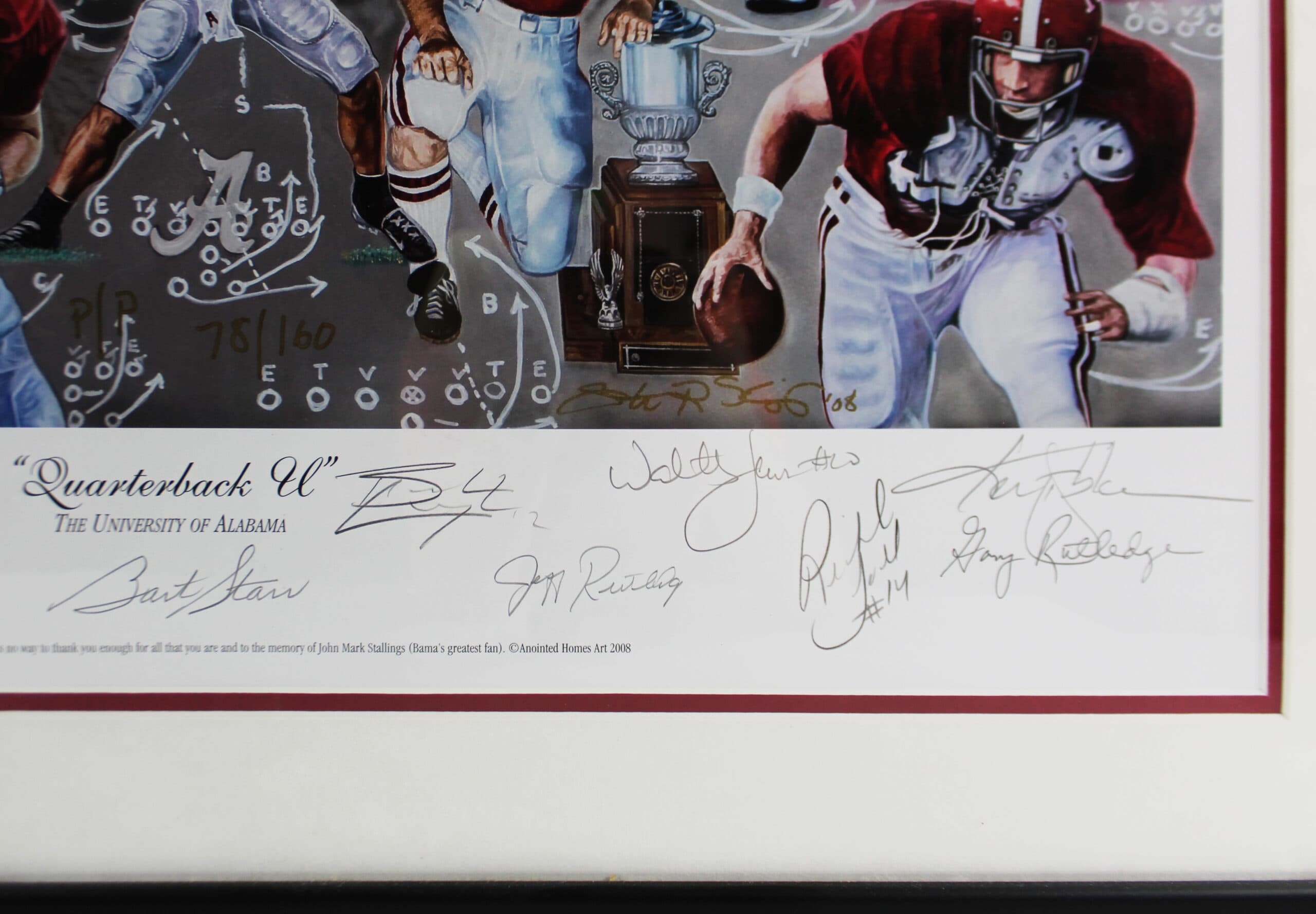 Multi-Signed Signed Alabama Crimson Tide Framed Quarterback U Print LE of 160 Photo multi-alabama-crimson-tide-framed-quarterback, Alabama Crimson Tide, view 2, supplier stock photo