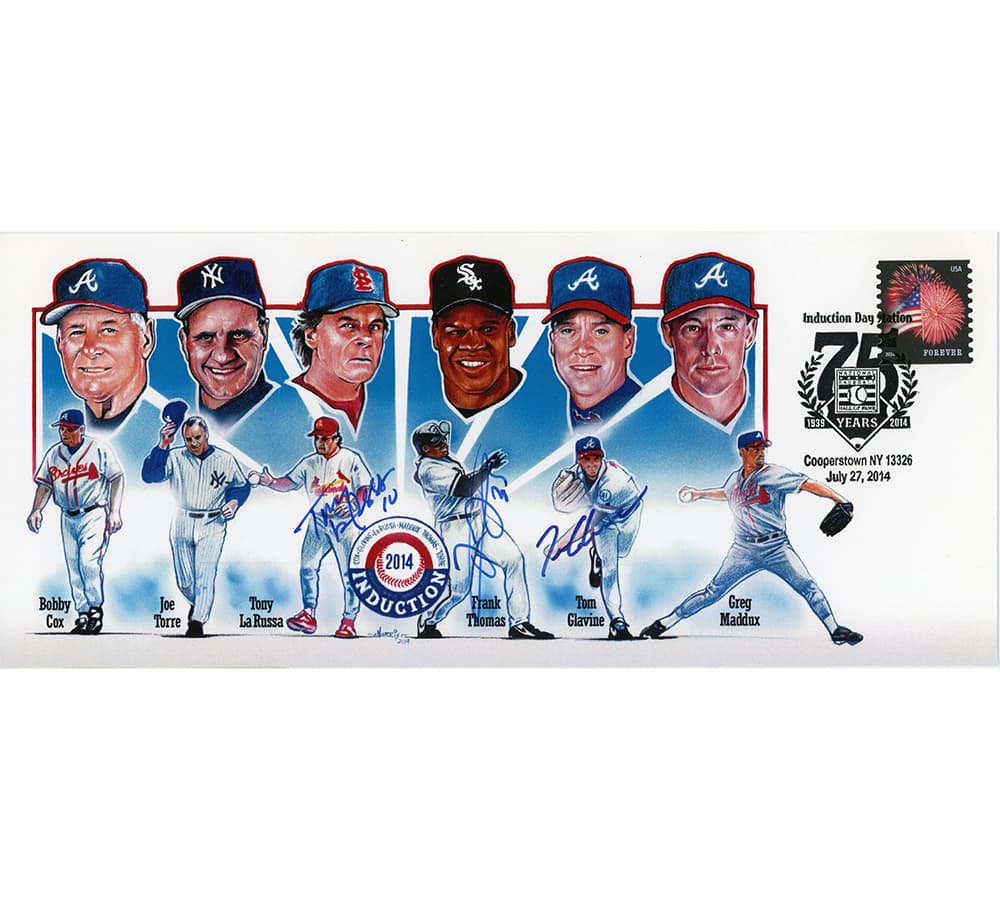 Tom Glavine, Frank Thomas & Tony LaRussa Signed 2014 Hall of Fame Induction Cachet Envelope Tom Glavine Other tom-glavine-frank-thomas-tony-larussa, supplier stock photo