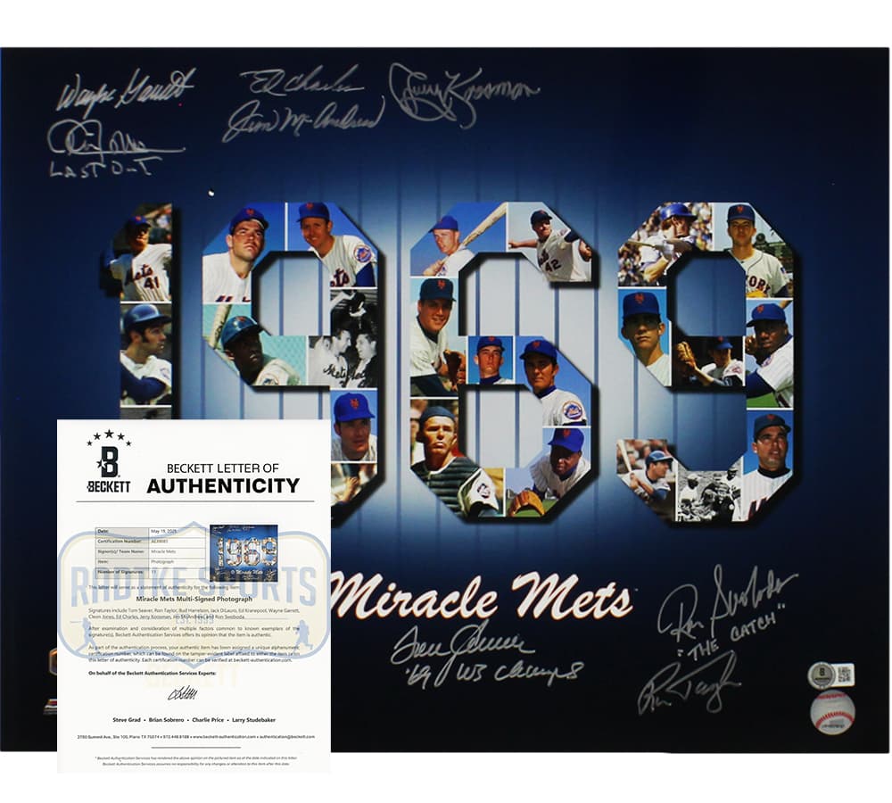 1969 Miracle Mets Multi-Signed Unframed 16×20 MLB Photo 11 Signatures including Tom Seaver, Ed Charles Tom Seaver Photo 16x20-1969-miracle-mets-multi-unframed-16, supplier stock photo