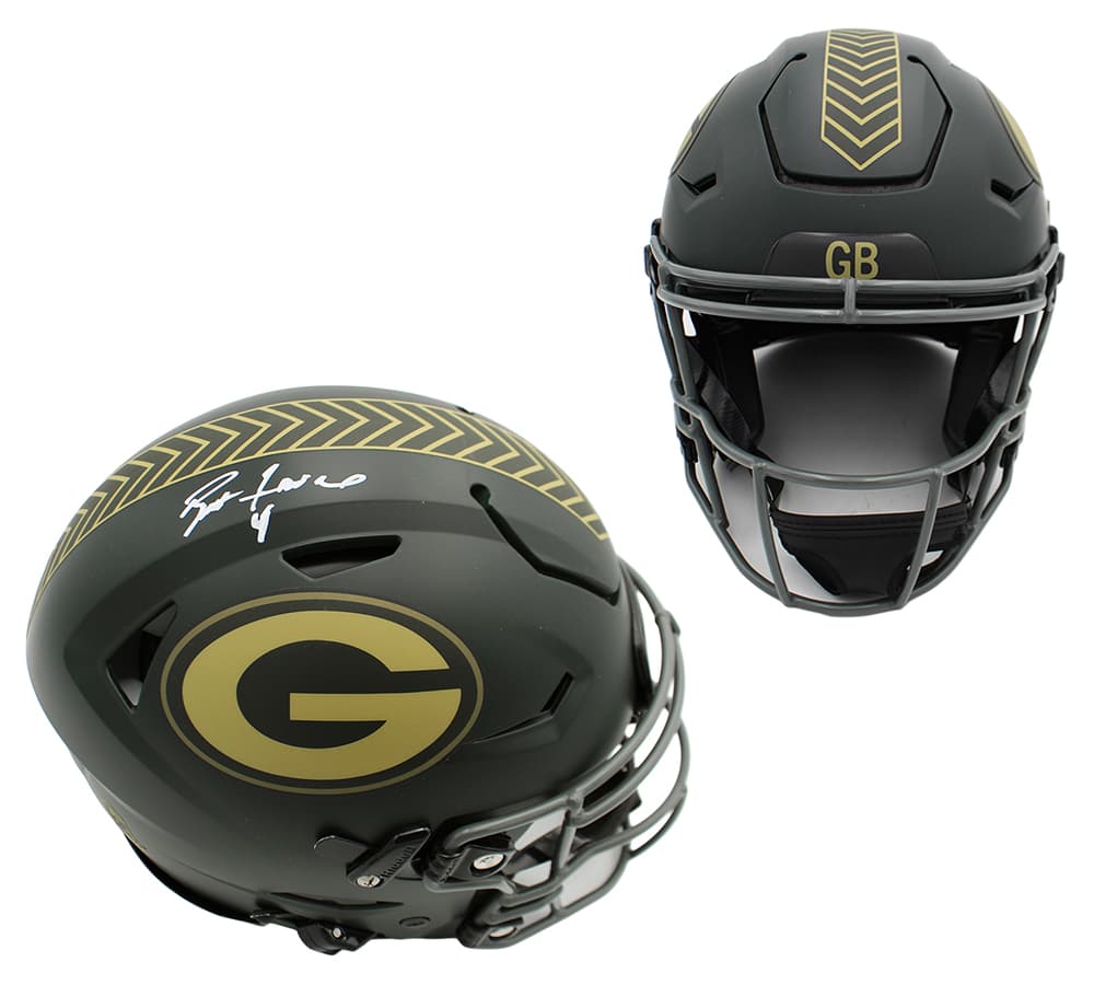 Brett Favre Signed Green Bay Packers Speed Flex Authentic Salute to Service 4 NFL Helmet Brett Favre Helmet brett-favre-green-bay-packers-speed, Green Bay Packers, supplier stock photo