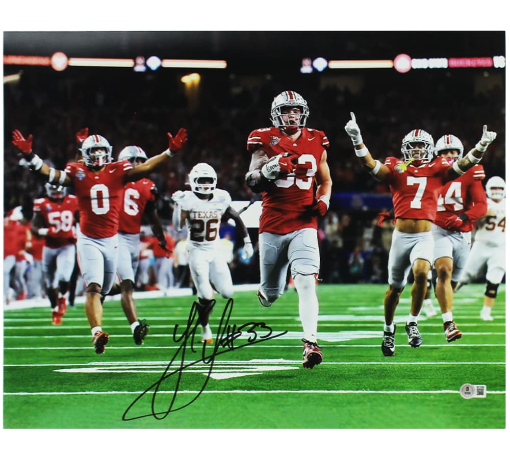 Jack Sawyer Signed Ohio State Buckeyes Unframed 16×20 Running with Ball NCAA Photo Jack Sawyer Photo 16x20-jack-sawyer-ohio-state-buckeyes-unframed, Ohio State Buckeyes, supplier stock photo