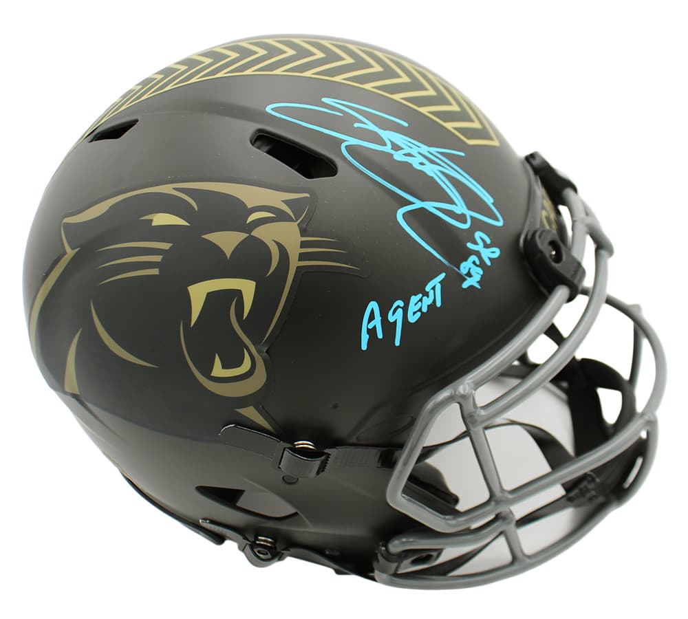 Steve Smith Sr. Signed Carolina Panthers Speed Authentic Salute to Service NFL Helmet With “Agent 89” Inscription Steve Smith Helmet steve-smith-sr-carolina-panthers-speed, supplier stock photo