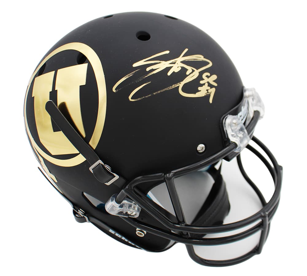 Steve Smith Sr. Signed Utah Schutt Full Size Black NCAA Helmet Steve Smith Helmet steve-smith-sr-utah-schutt-full, supplier stock photo