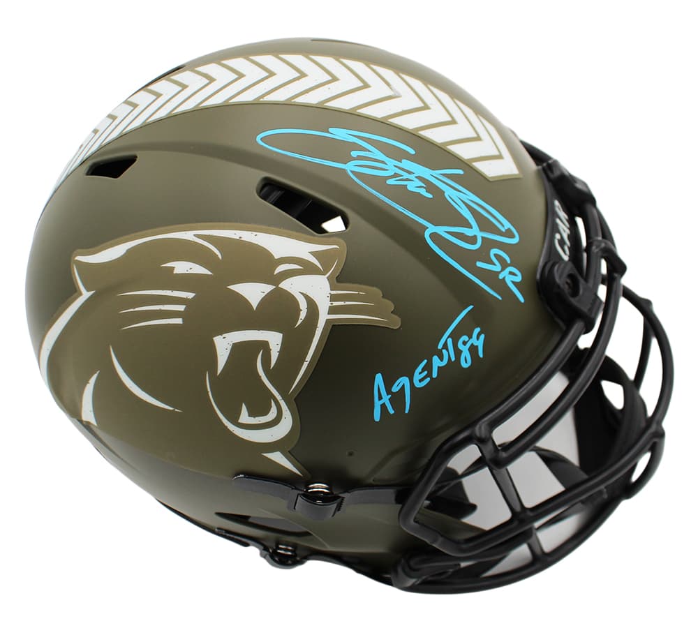 Steve Smith Sr. Signed Carolina Panthers Speed Authentic Salute to Service NFL Helmet With “Agent 89” Inscription Steve Smith Helmet steve-smith-sr-carolina-panthers-speed, supplier stock photo
