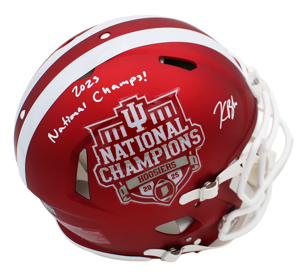 Kaelon Black Signed Indiana Hoosiers Speed Authentic National Champs NCAA Helmet with “2025 National Champs” Inscription Kaelon Black Helmet kaelon-black-indiana-hoosiers-speed-national, supplier stock photo