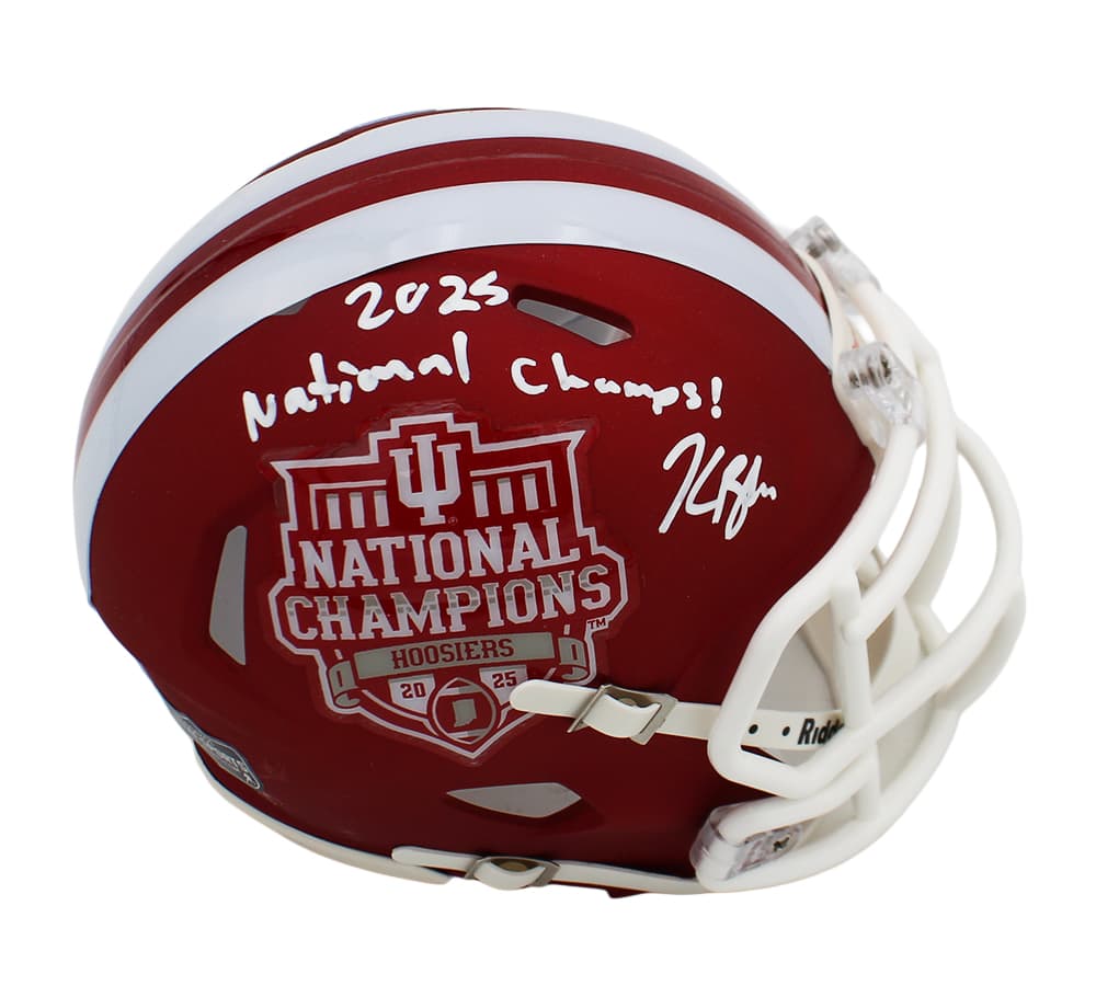 Kaelon Black Signed Indiana Hoosiers Speed National Champs NCAA Mini Helmet with “2025 National Champs” Inscription Kaelon Black Helmet kaelon-black-indiana-hoosiers-speed-national, supplier stock photo