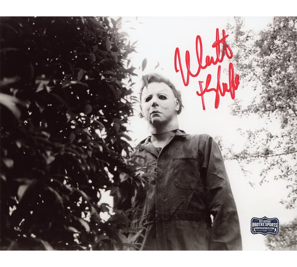 Nick Castle Signed Halloween Unframed 8×10 Behind Bush Photo – Red Ink with “The Shape” Inscription Nick Castle Photo 8x10-nick-castle-halloween-unframed-8-10, supplier stock photo