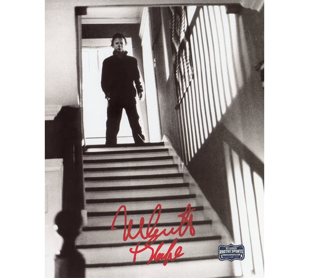 Nick Castle Signed Halloween Unframed 8×10 Top of Stairs Photo – Red Ink with “The Shape” Inscription Nick Castle Photo 8x10-nick-castle-halloween-unframed-8-10, supplier stock photo