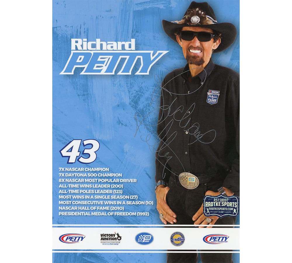 Richard Petty Signed NASCAR Hands in Pocket 5×7 Card Richard Petty Card 5x7-richard-petty-nascar-hands-pocket-5, supplier stock photo