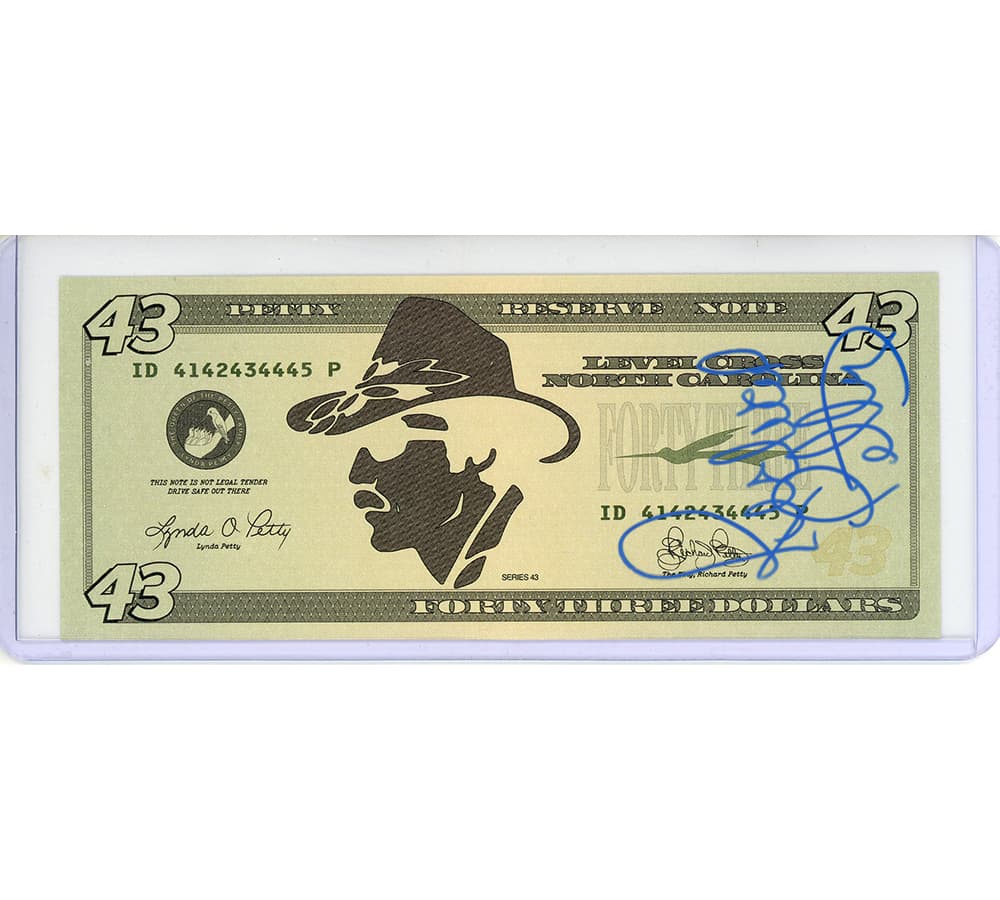 Richard Petty Signed NASCAR #43 Reserve Note Play Cash Richard Petty Other richard-petty-nascar-43-reserve-note, supplier stock photo