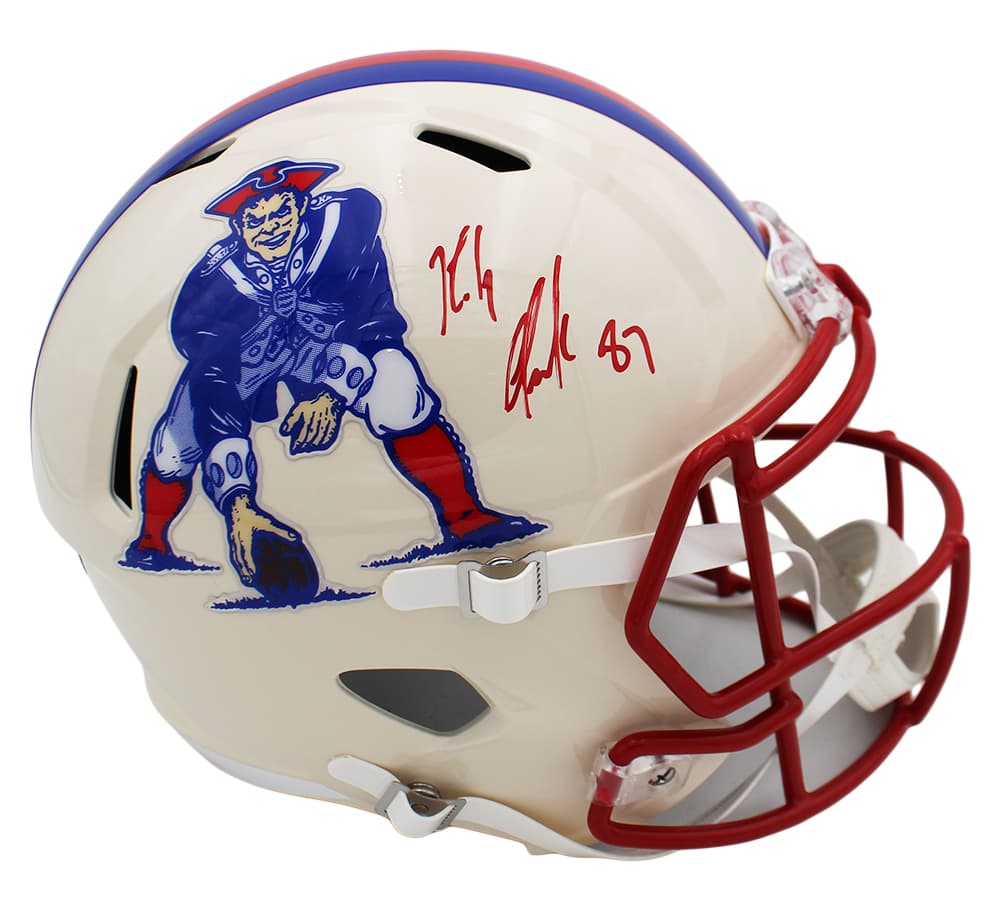 Rob Gronkowski Signed New England Patriots Speed Full Size Retro NFL Helmet Rob Gronkowski Helmet rob-gronkowski-england-patriots-speed-full, New England Patriots, supplier stock photo