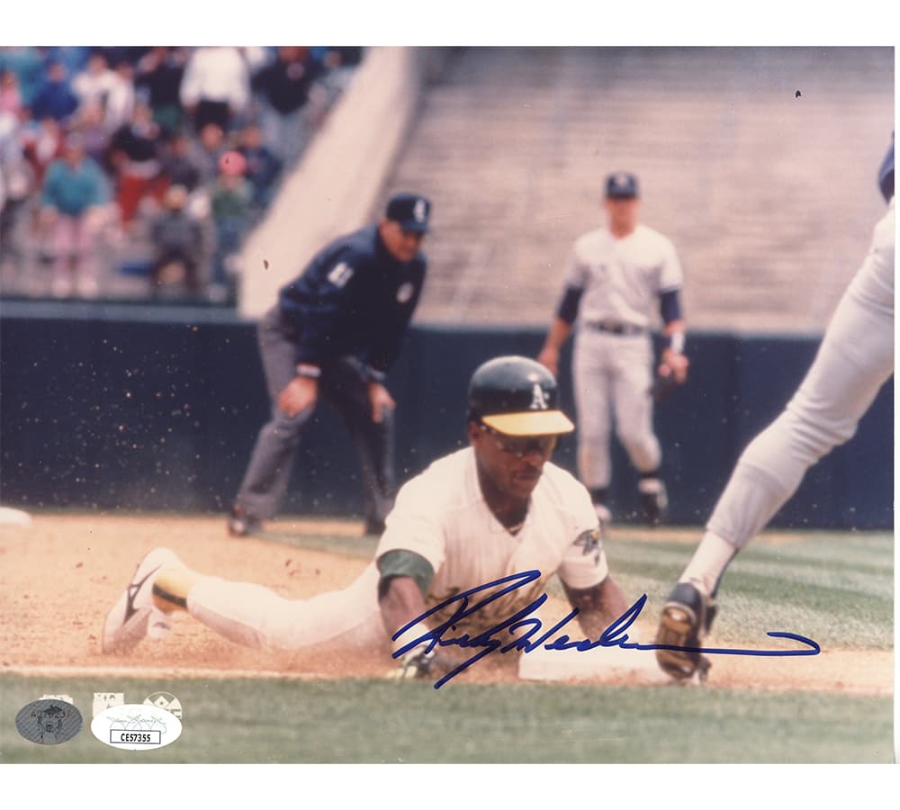 Rickey Henderson Signed Oakland Athletics Unframed 8×10 Sliding into Base MLB Photo Rickey Henderson Photo 8x10-rickey-henderson-oakland-athletics-unframed, Oakland Athletics, supplier stock photo