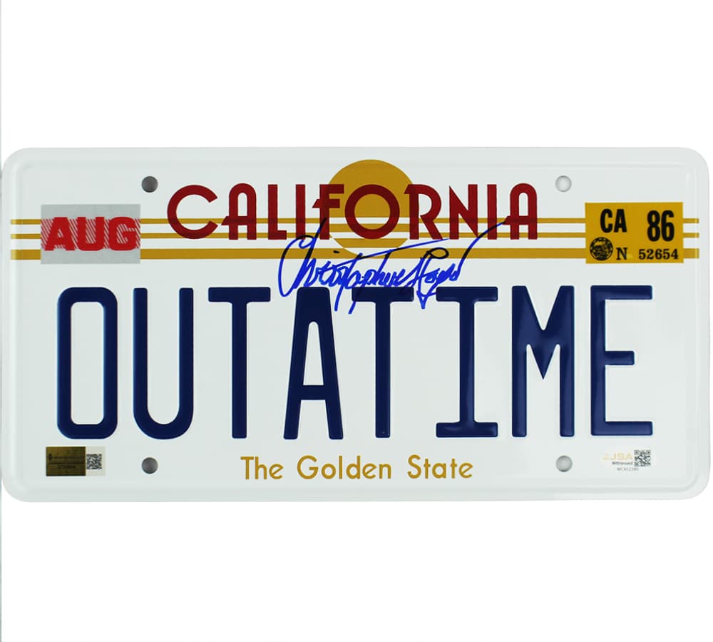 Christopher Lloyd Signed Back to The Future Outatime License Plate Christopher Lloyd Other christopher-lloyd-back-future-outatime-license, supplier stock photo