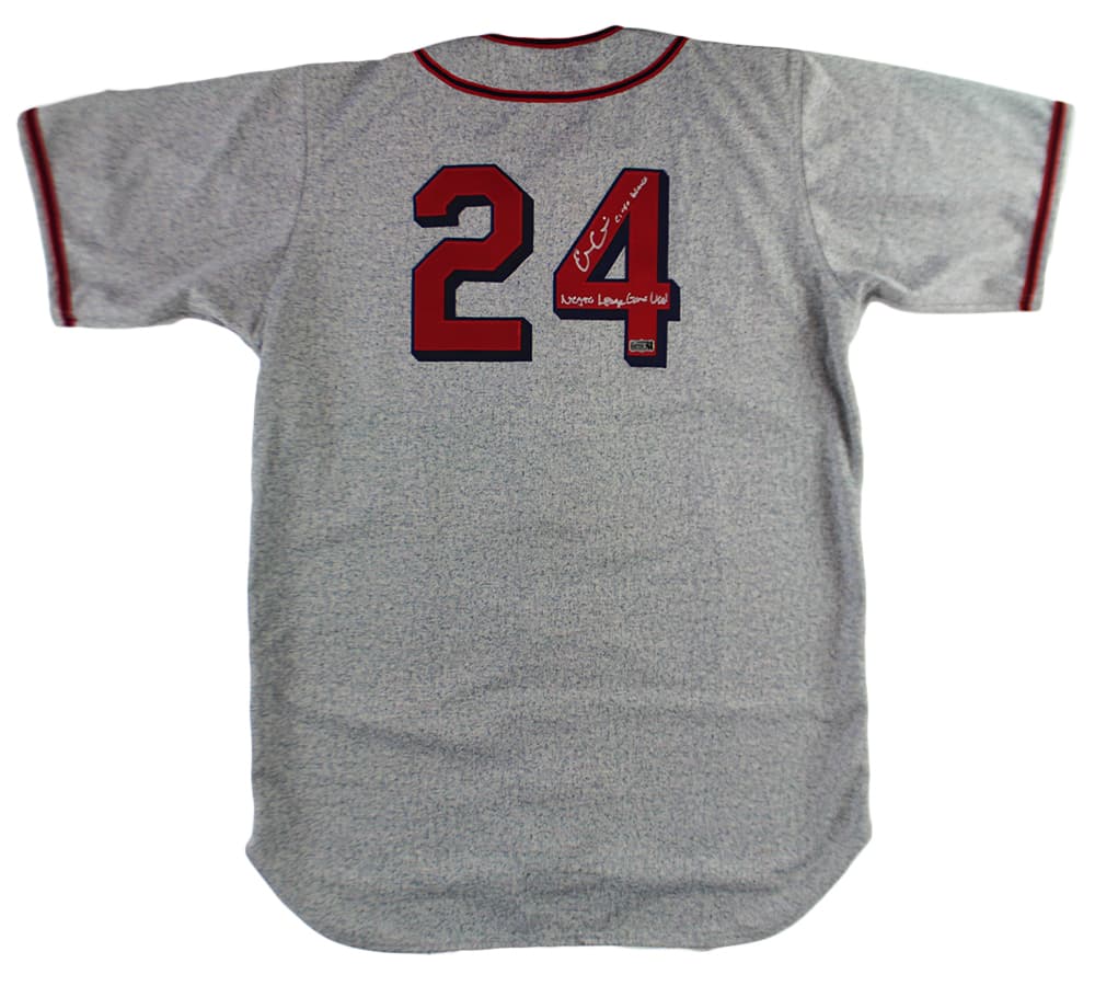 Evan Gattis Signed Game Used Atlanta Braves Gray Jersey with “El Oso Blanco” & “Negro League Game Used” Inscription Jersey evan-gattis-game-used-atlanta-braves, Atlanta Braves, supplier stock photo
