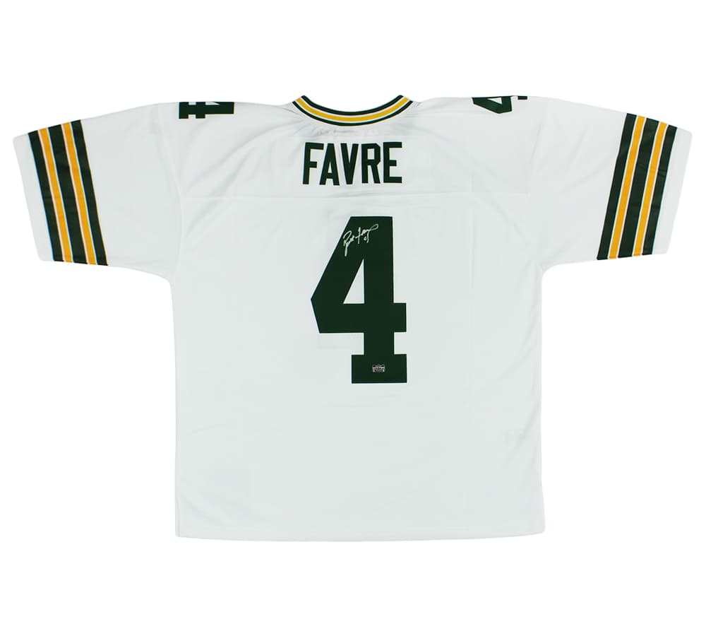 Brett Favre Signed Green Bay Packers Mitchell & Ness Legacy White NFL XX-Large Jersey Brett Favre Jersey brett-favre-green-bay-packers-mitchell, Green Bay Packers, supplier stock photo