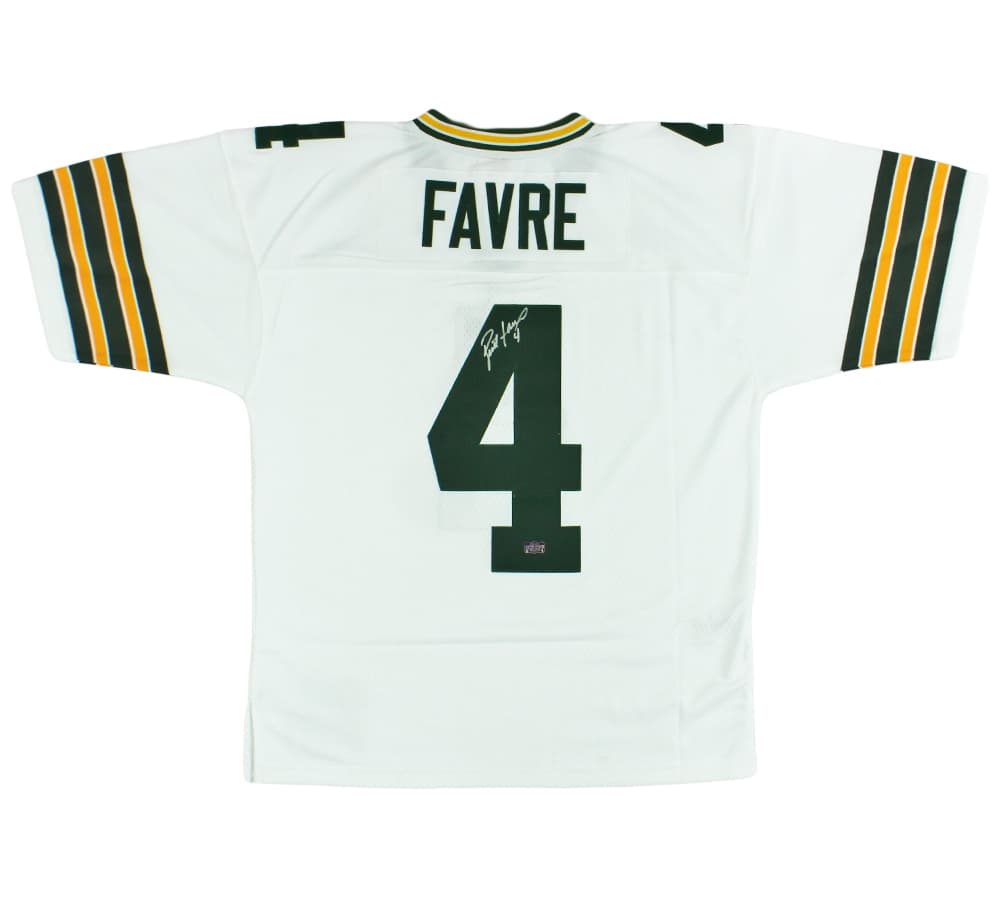 Brett Favre Signed Green Bay Packers Mitchell & Ness Legacy White NFL Large Jersey Brett Favre Jersey brett-favre-green-bay-packers-mitchell, Green Bay Packers, supplier stock photo