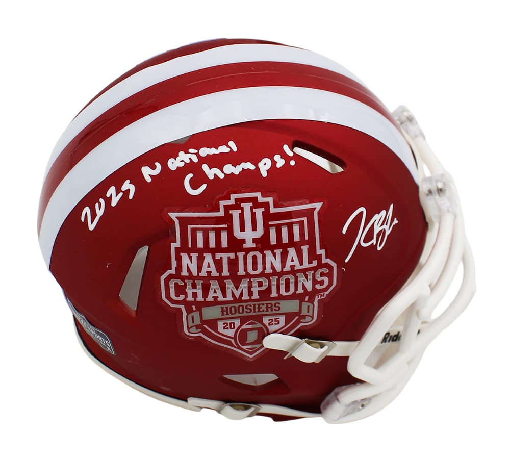 Kaelon Black Signed Indiana Hoosiers Speed National Champions NCAA Mini Helmet with “2025 National Champs!” Inscription Kaelon Black Helmet kaelon-black-indiana-hoosiers-speed-national, supplier stock photo
