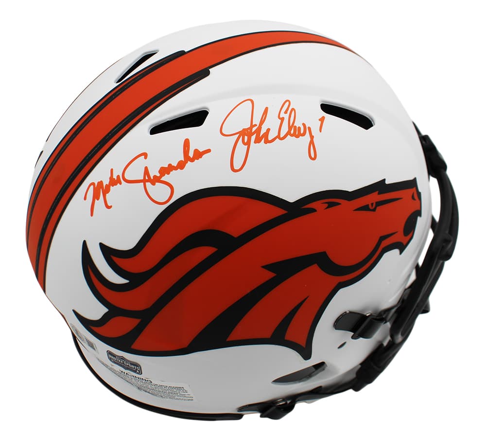 Mike Shanahan and John Elway Signed Denver Broncos Speed Authentic Lunar NFL Helmet Mike Shanahan Helmet mike-shanahan-john-elway-denver-broncos, Denver Broncos, supplier stock photo