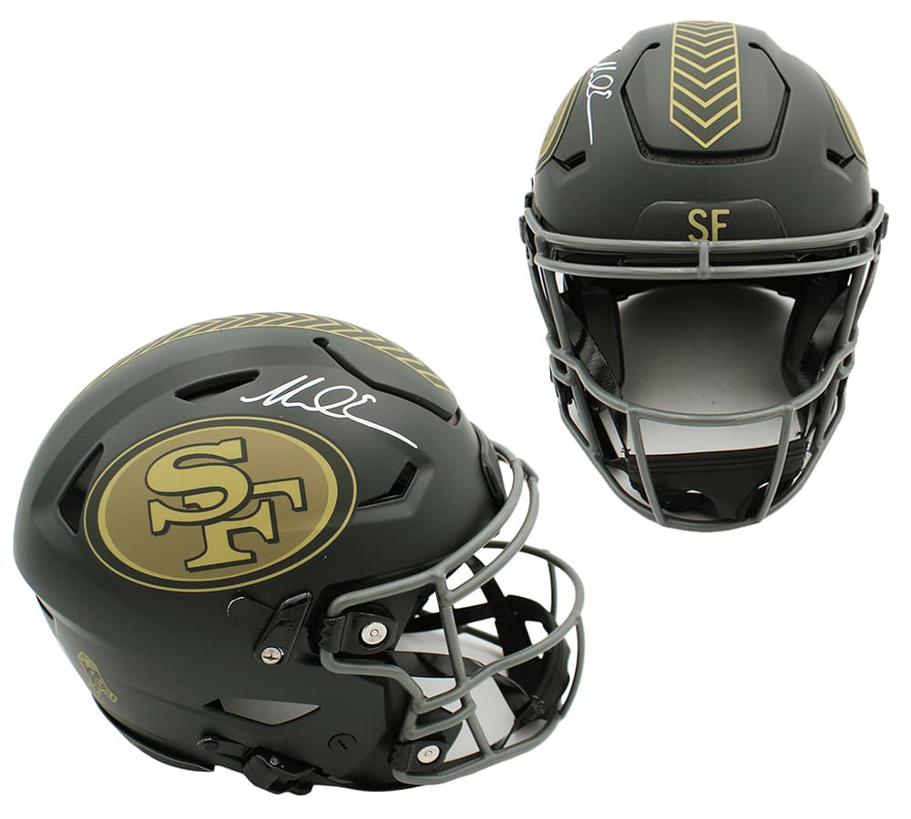 Mike Evans Signed San Francisco 49ers Speed Flex Authentic Salute to Service 4 NFL Helmet Mike Evans Helmet mike-evans-san-francisco-49ers-speed, San Francisco 49ers, supplier stock photo