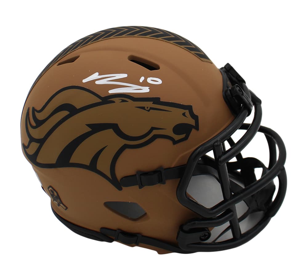 Bo Nix Signed Denver Broncos Speed Salute to Service 2 NFL Mini Helmet Bo Nix Helmet bo-nix-denver-broncos-speed-salute, Denver Broncos, supplier stock photo