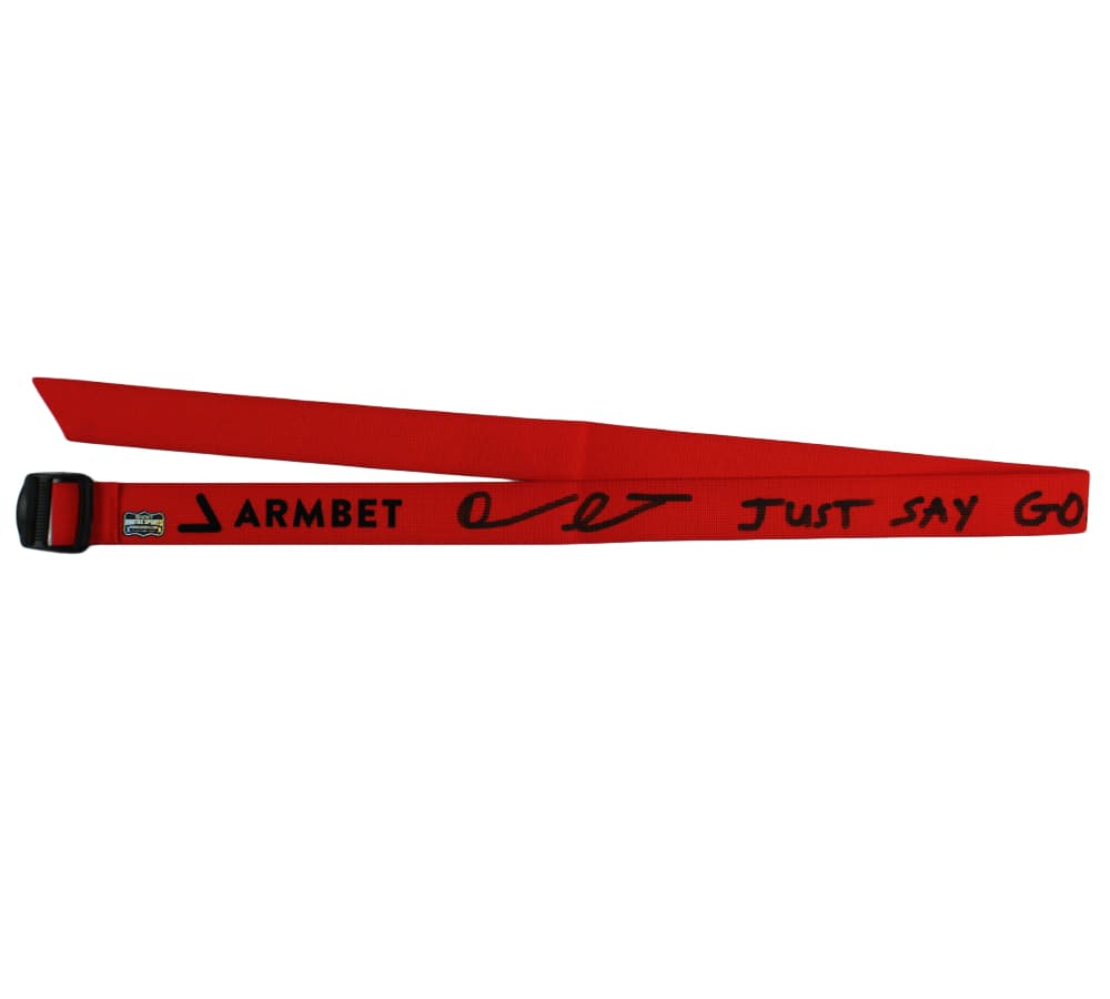 Devon Larratt Signed Armbet 48″ Red Arm Wrestling Strap with “Just Say Go” Insciption Devon Larratt Photo devon-larratt-armbet-48-red-arm, supplier stock photo