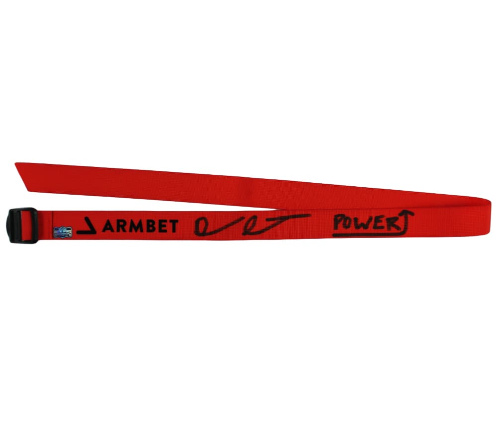 Devon Larratt Signed Armbet 48″ Red Arm Wrestling Strap with “Power Up” Insciption Devon Larratt Photo devon-larratt-armbet-48-red-arm, supplier stock photo