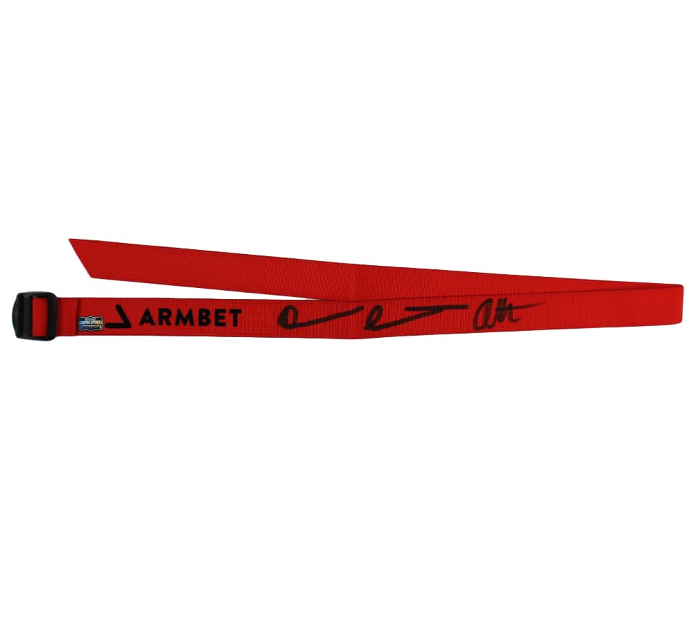Devon and Auden Larratt Signed Armbet 48″ Red Arm Wrestling Strap Photo devon-auden-larratt-armbet-48-red, supplier stock photo