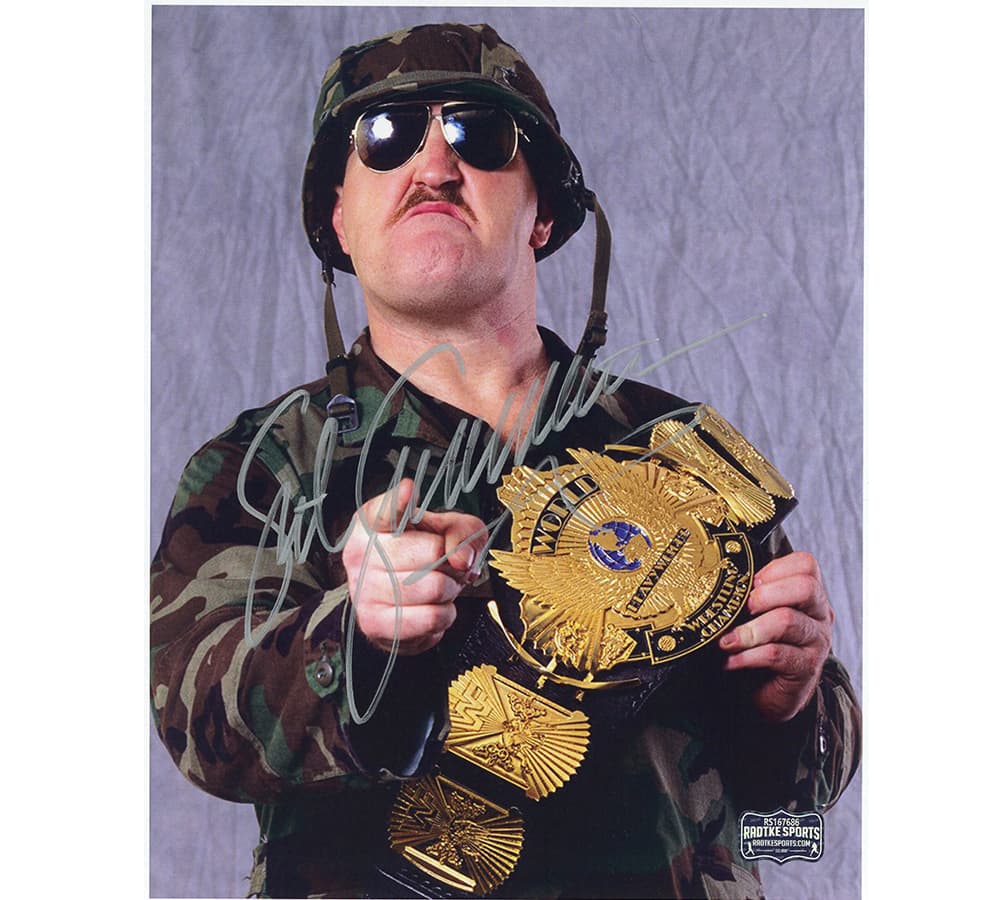 Sgt. Slaughter Signed Wrestling Unframed 8×10 Pointing w/Belt Photo Sgt. Slaughter Photo 8x10-sgt-slaughter-wrestling-unframed-8-10, supplier stock photo