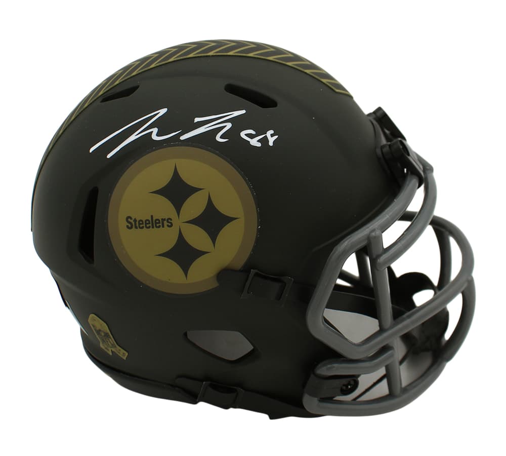 Pat Freiermuth Signed Pittsburgh Steelers Speed Salute to Service 4 NFL Mini Helmet Pat Freiermuth Helmet pat-freiermuth-pittsburgh-steelers-speed-salute, Pittsburgh Steelers, supplier stock photo