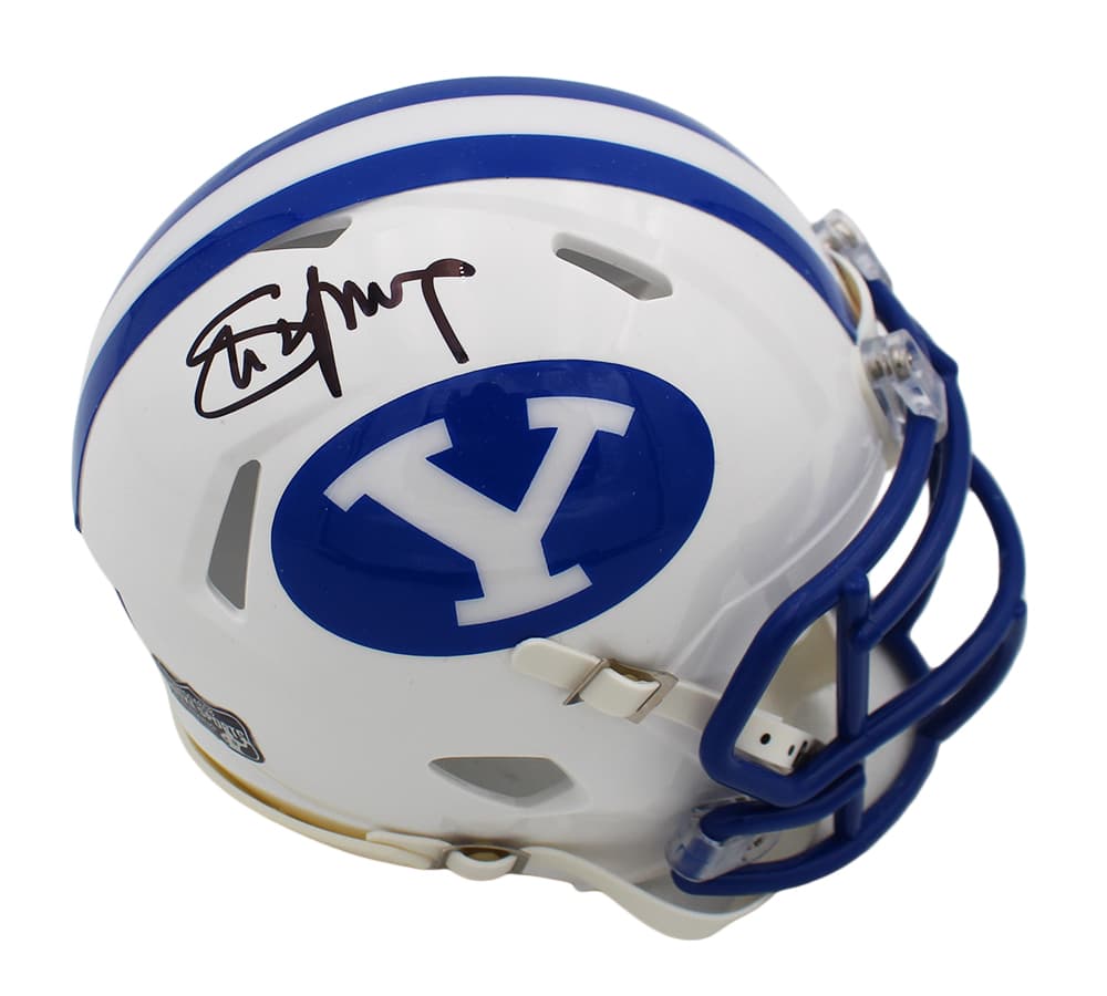 Steve Young Signed BYU Cougars Speed Light Blue Logo NCAA Mini Helmet Steve Young Helmet steve-young-byu-cougars-speed-light, supplier stock photo